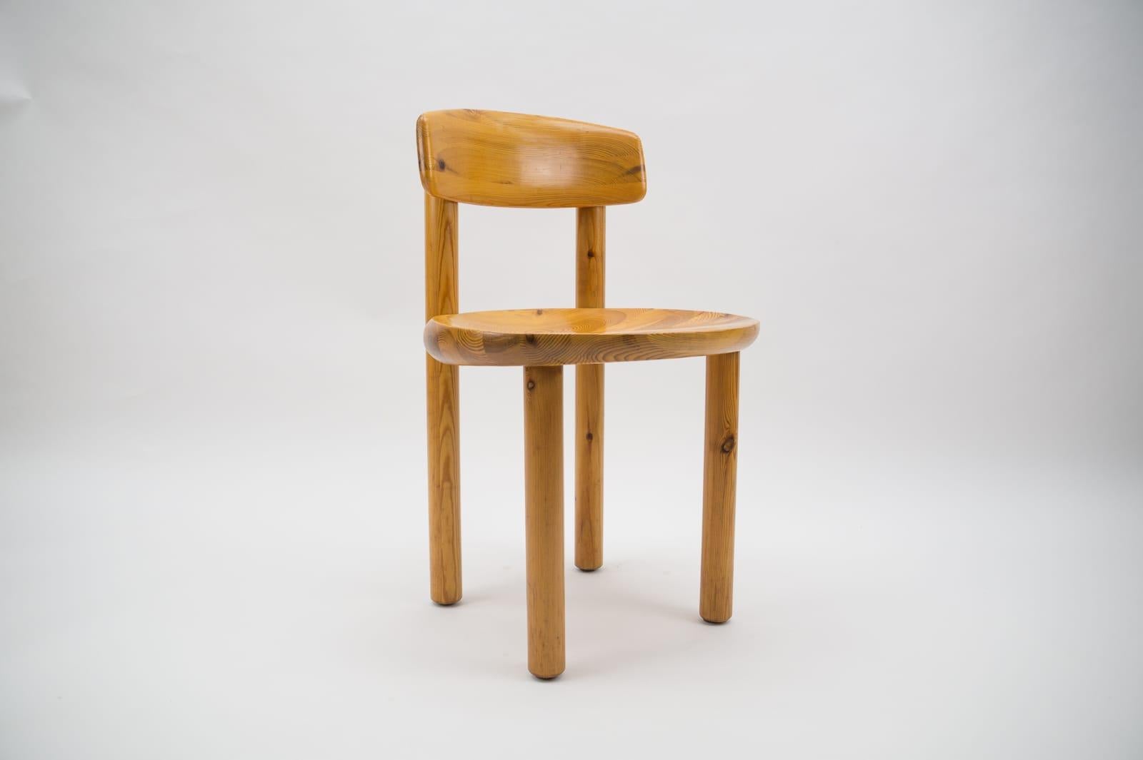 Scandinavian Modern Six Rainer Daumiller Dining Chairs in Pine with Movable Back, 1970s, Denmark