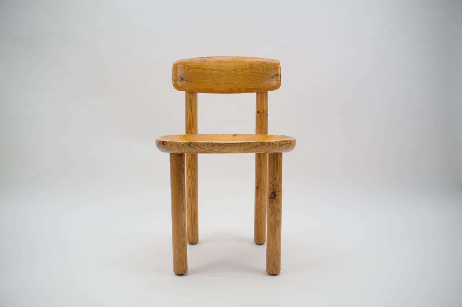 Danish Six Rainer Daumiller Dining Chairs in Pine with Movable Back, 1970s, Denmark