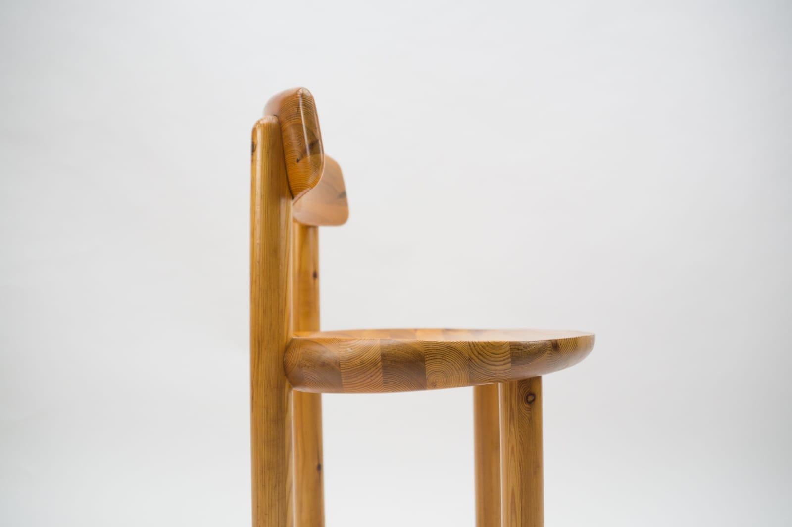 Six Rainer Daumiller Dining Chairs in Pine with Movable Back, 1970s, Denmark In Good Condition In Nürnberg, Bayern
