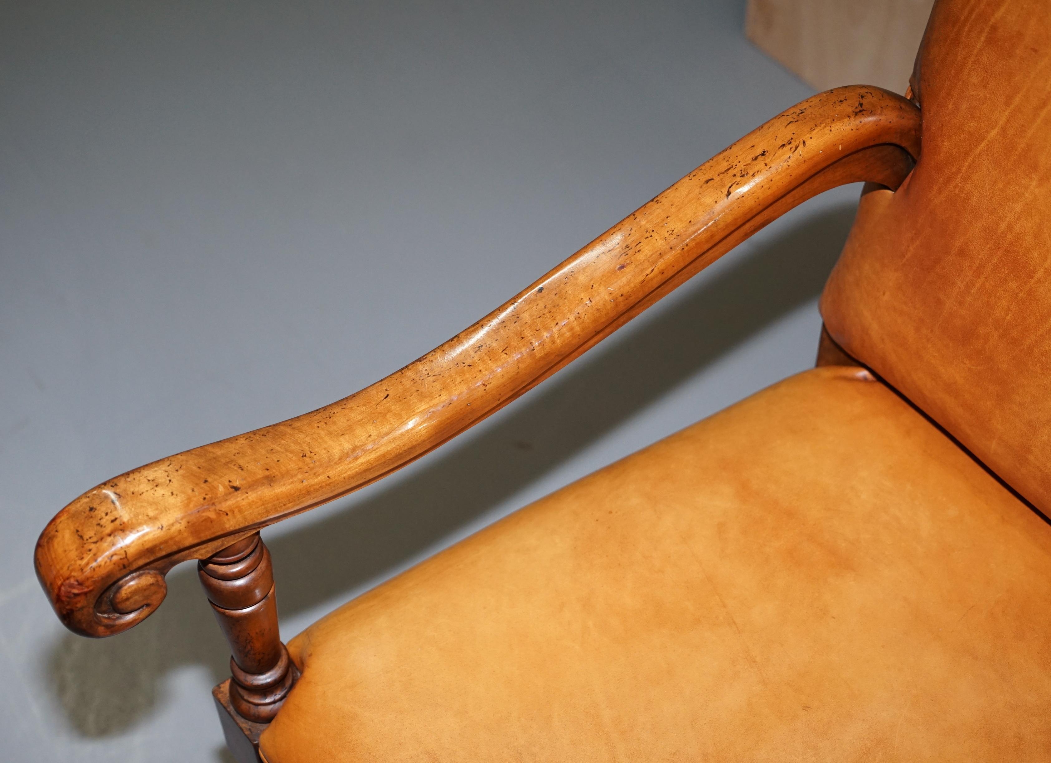 Six Ralph Lauren Hither Hills Brown Leather Throne Dining Armchairs 12