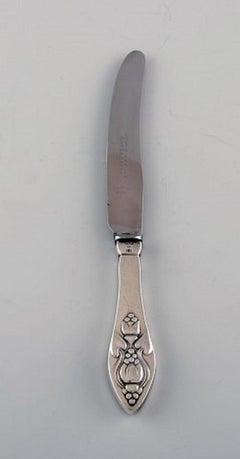 Six Rare and Antique Georg Jensen Bell Lunch Knives, 1910s