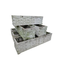 Six Reconstituted Stone Planters