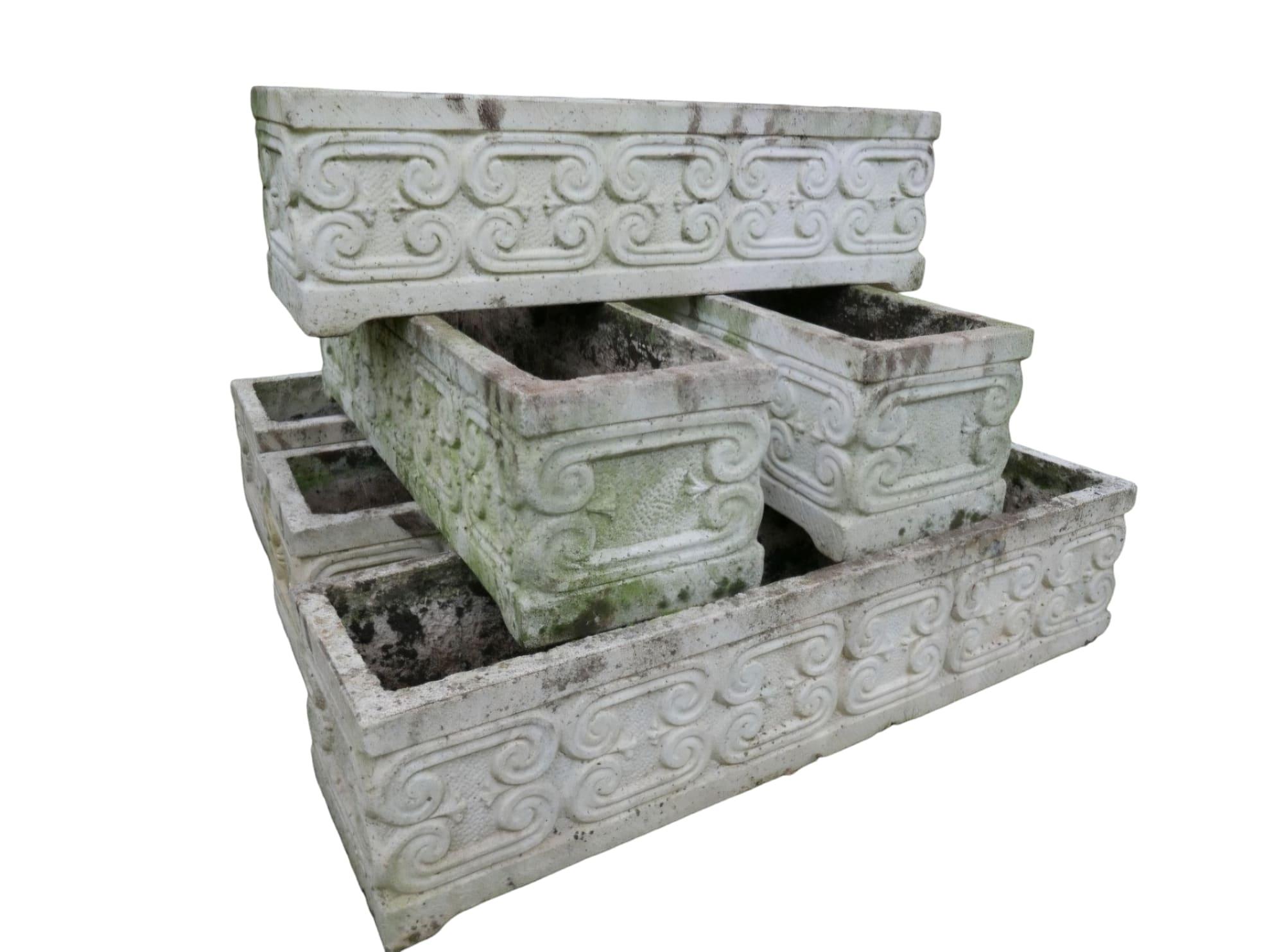 Six Reconstituted Stone Planters For Sale 4