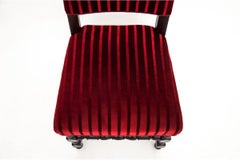 Six Red Dining Chairs in Eclectic Style, circa 1900