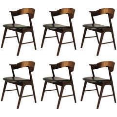 1960's Six Fully Restored Danish Rosewood Dining Chairs Custom Upholstery