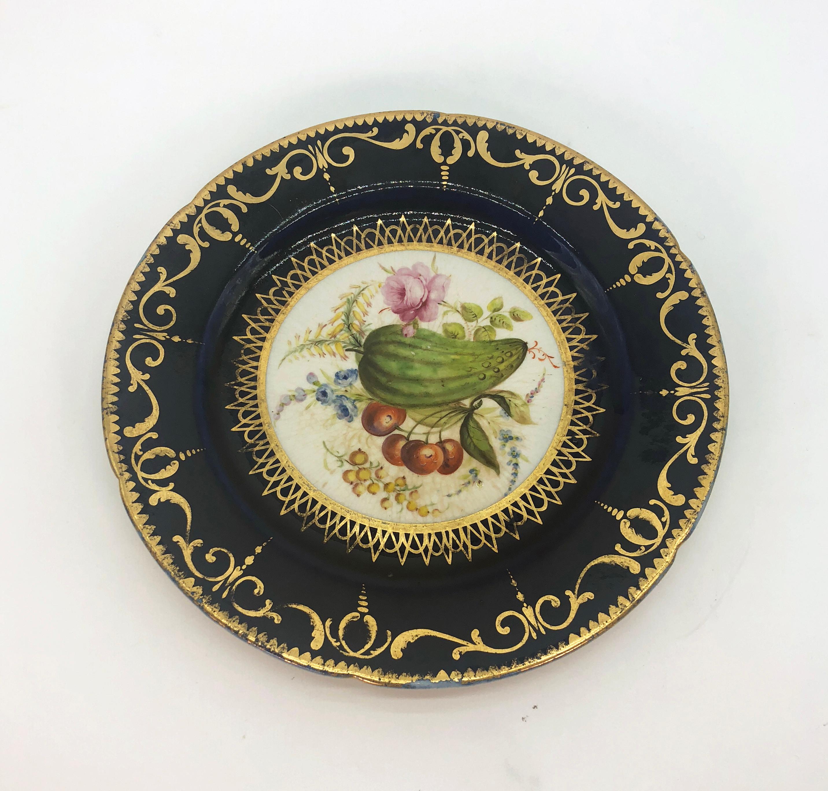 Six Regency Hand Painted Porcelain Plates by Coalport, circa 1805 In Good Condition For Sale In London, GB