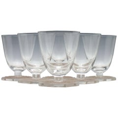 Vintage Six Rene Lalique Paquerettes White Wine Glasses, circa 1935