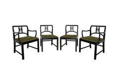 Six Restored Black Lacquer Dining Chairs by Michael Taylor for Baker
