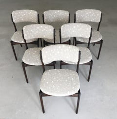 Six Restored Erik Buch Dining Chairs in Tanned Oak Custom Reupholstery Included