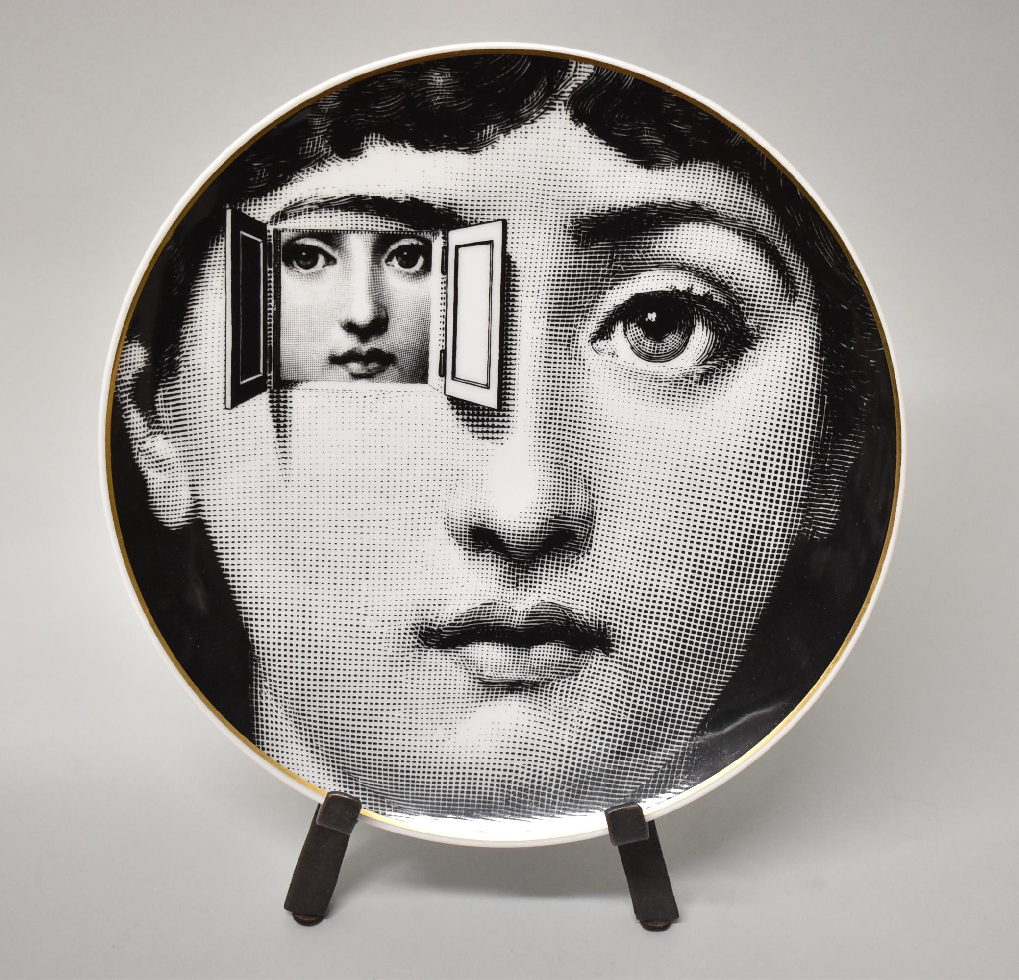 Modern Six Rosenthal Germany Fornasetti Black & White Plates 