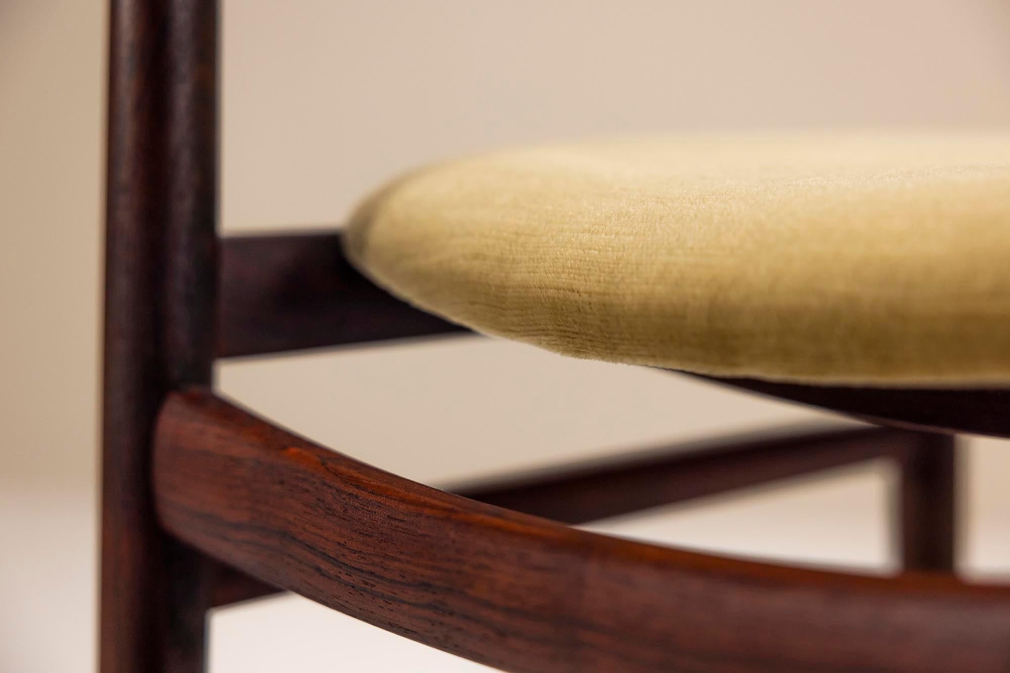 Six Rosewood and Mohair Dining Chairs by Interlübke, Germany 1960s 5