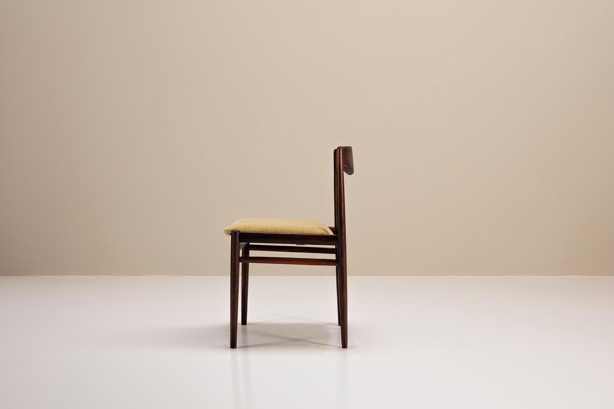 Six Rosewood and Mohair Dining Chairs by Interlübke, Germany 1960s 1