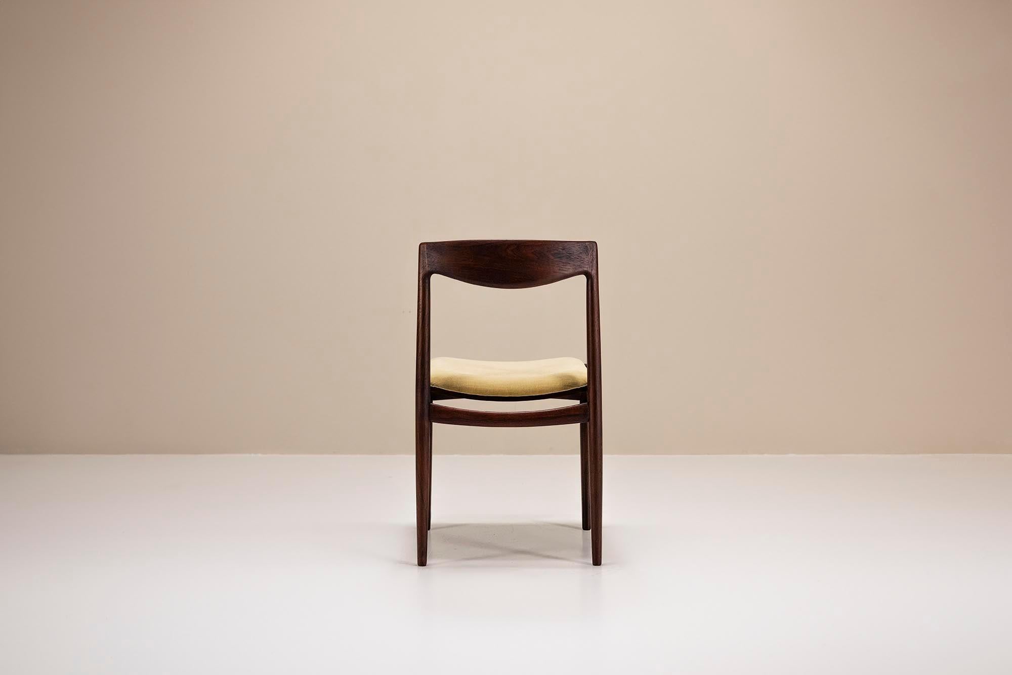 Six Rosewood and Mohair Dining Chairs by Interlübke, Germany 1960s 2