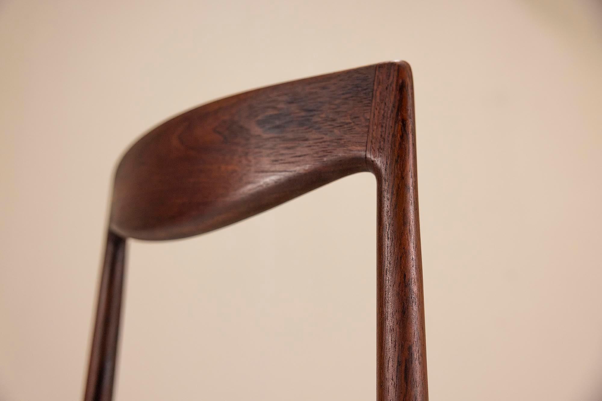 Six Rosewood and Mohair Dining Chairs by Interlübke, Germany 1960s 4