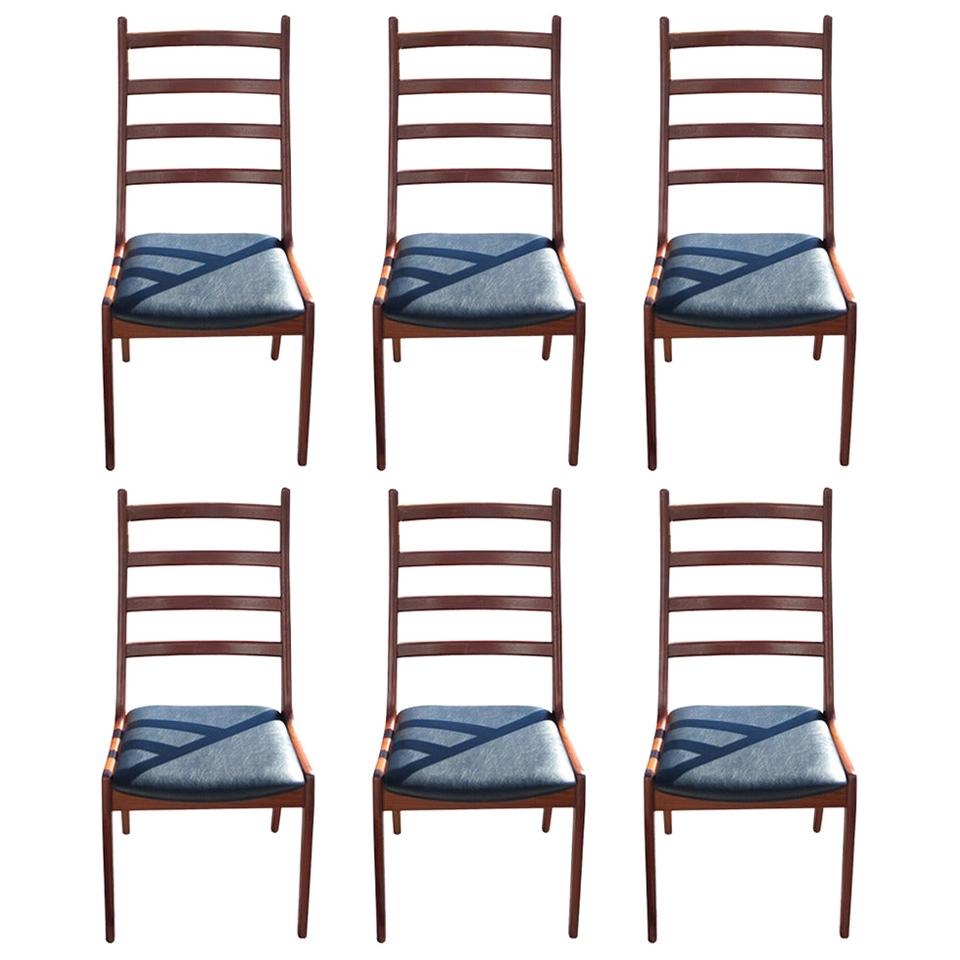 Six Rosewood Danish Dining Chairs