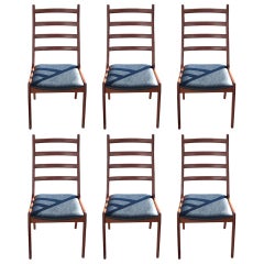 Six Rosewood Danish Dining Chairs