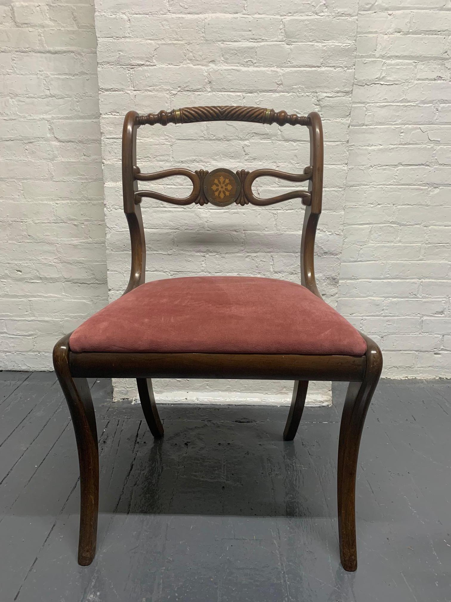 Six Rosewood English Regency Style Dining Room Chairs In Good Condition In New York, NY