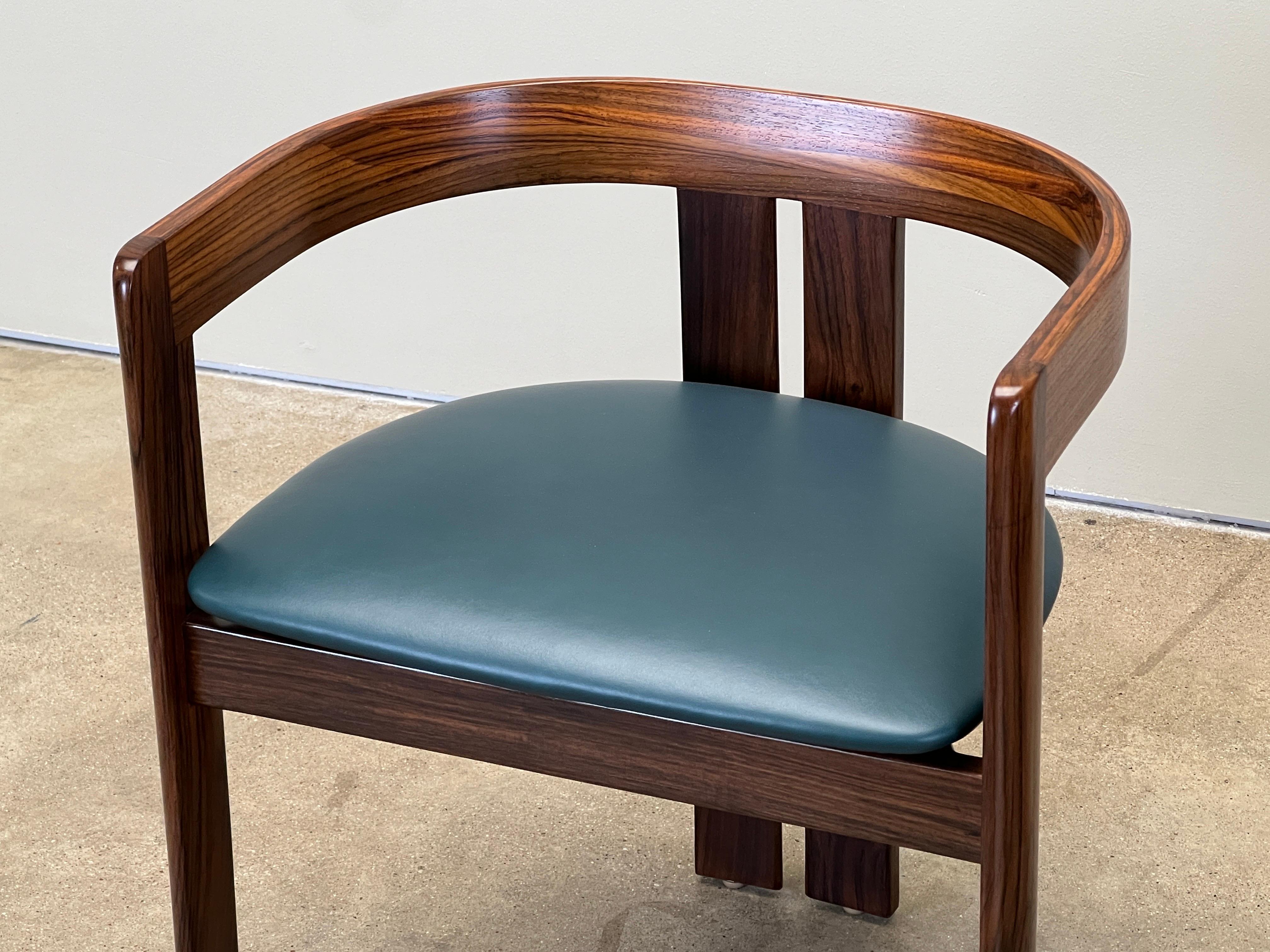 Six Rosewood “Pigreco” Dining Chairs by Tobia Scarpa for Gavina For Sale 6