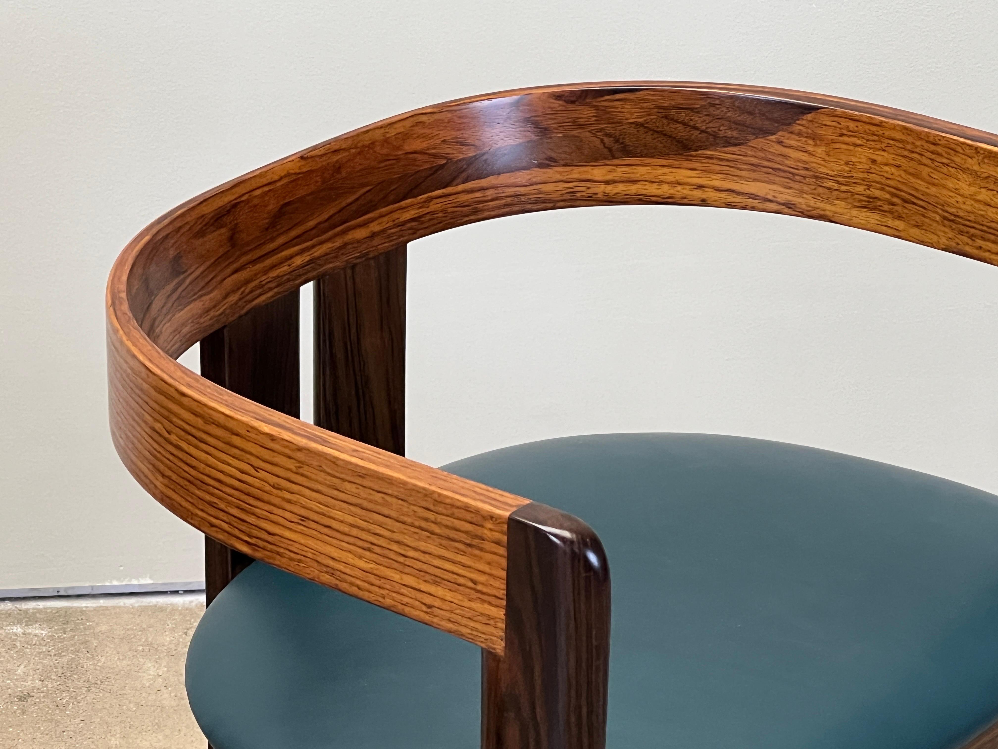 Six Rosewood “Pigreco” Dining Chairs by Tobia Scarpa for Gavina For Sale 7