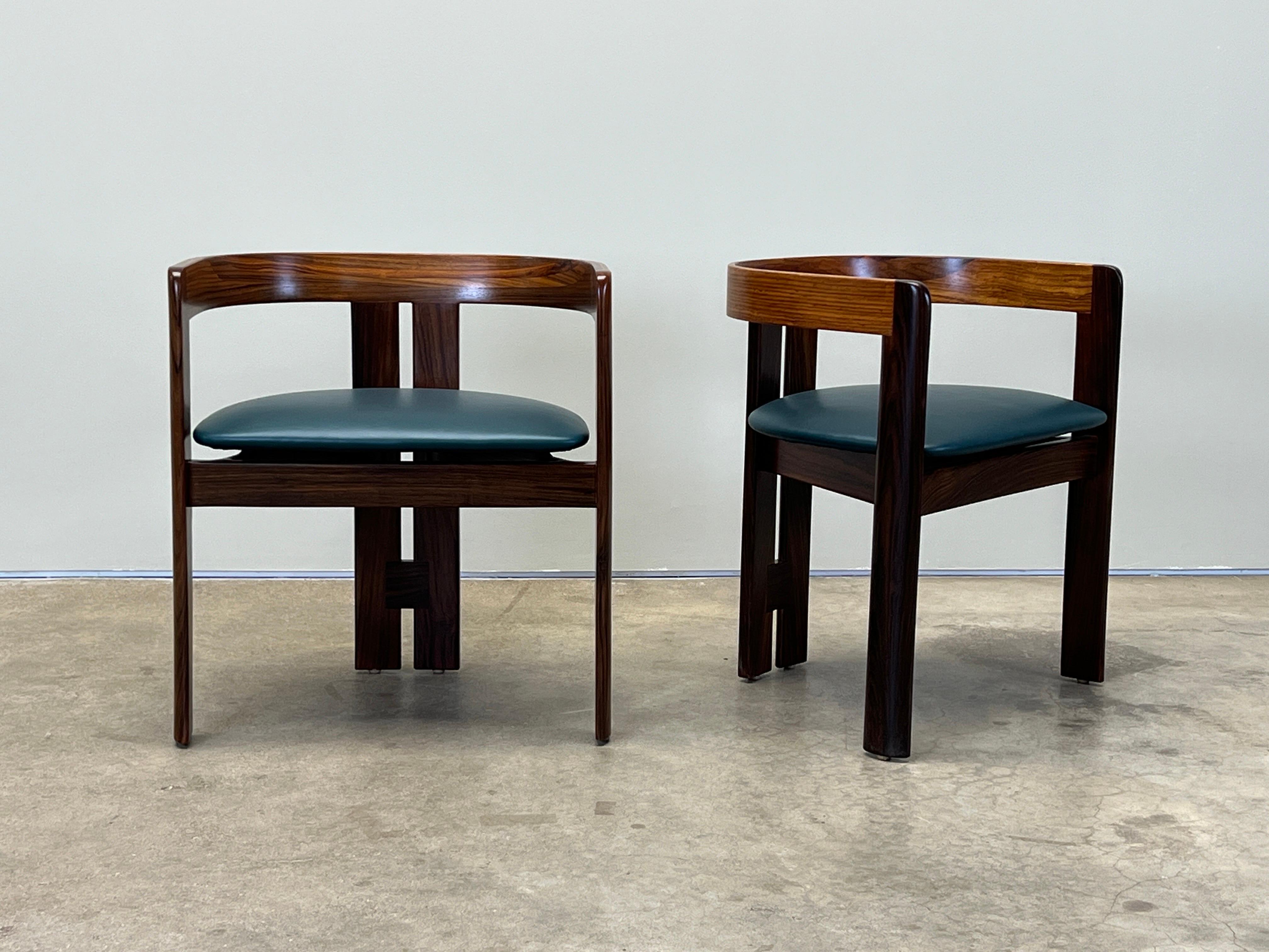 Six Rosewood “Pigreco” Dining Chairs by Tobia Scarpa for Gavina For Sale 8