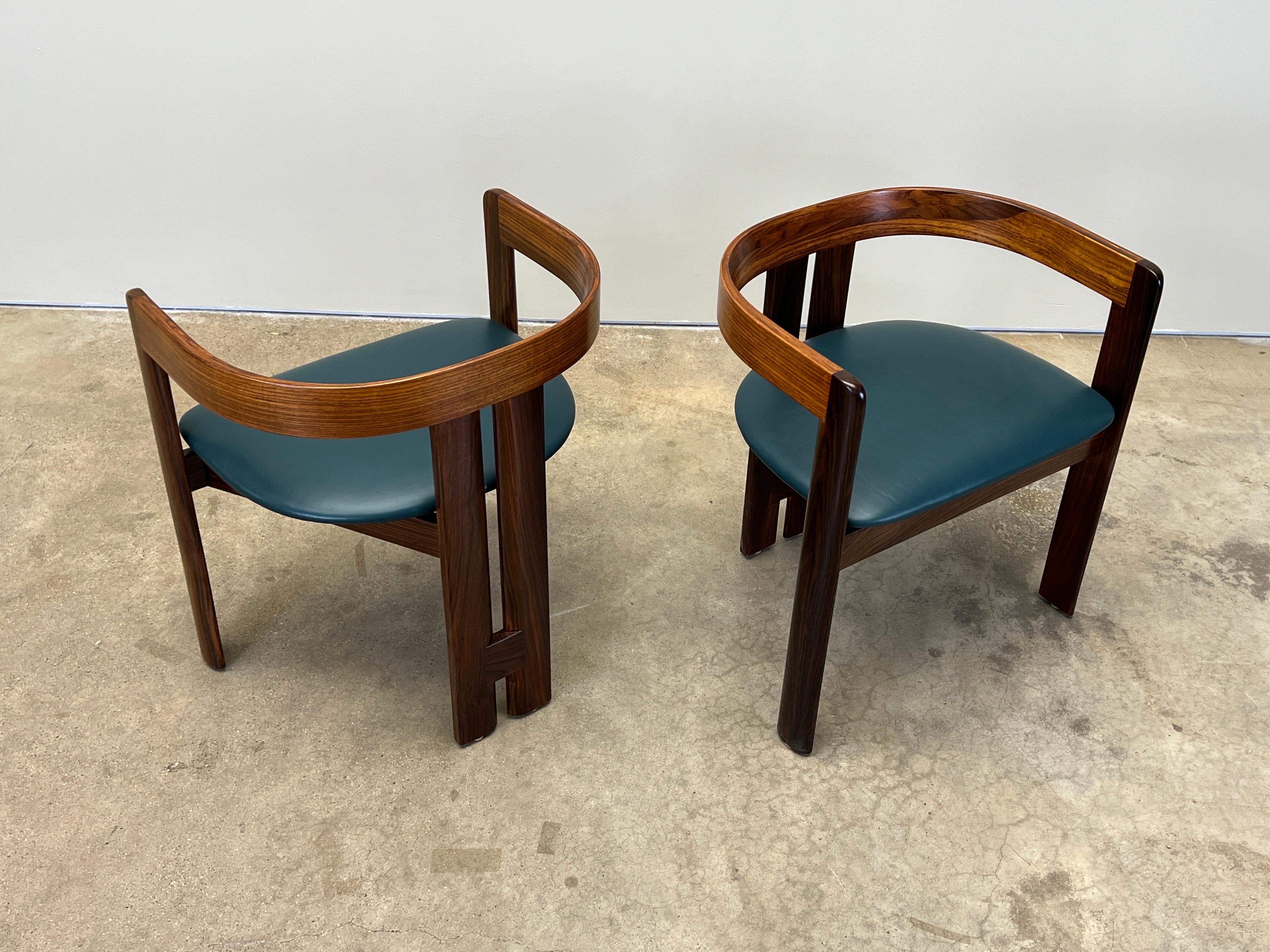 Six Rosewood “Pigreco” Dining Chairs by Tobia Scarpa for Gavina For Sale 9