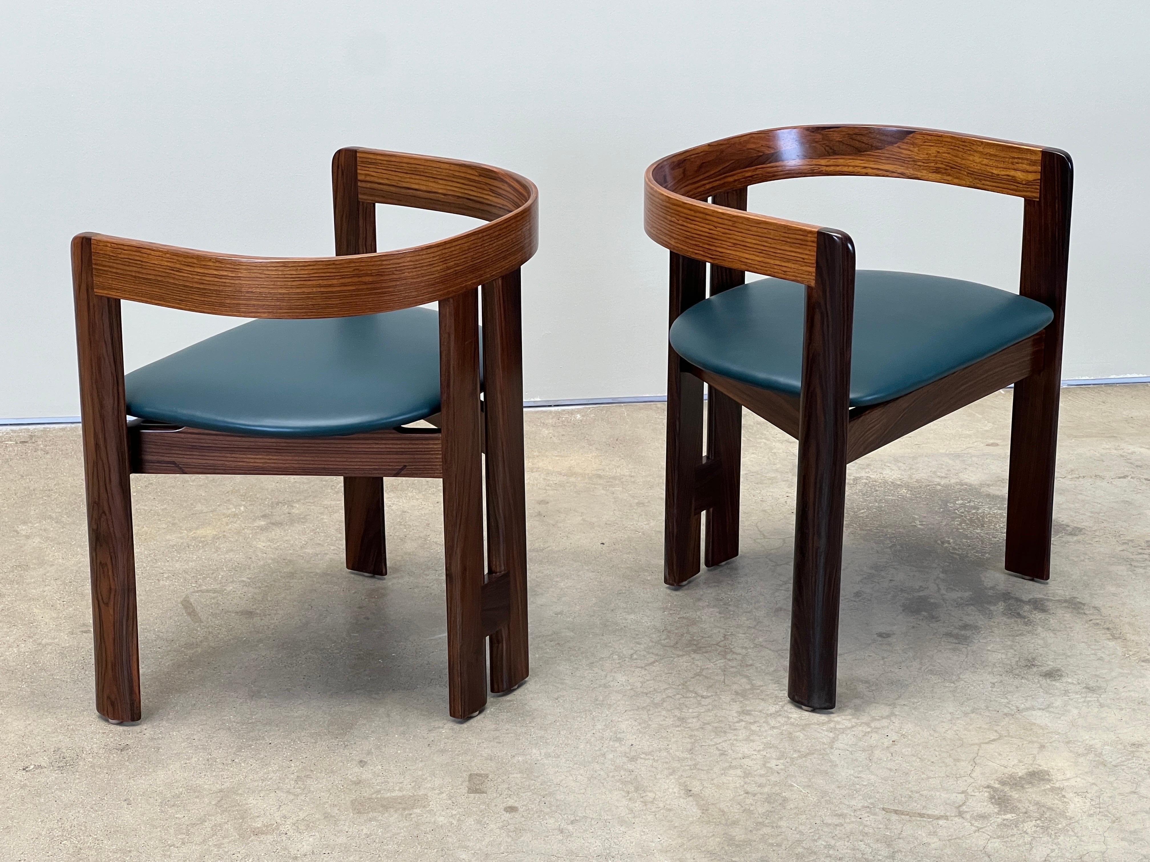 Six Rosewood “Pigreco” Dining Chairs by Tobia Scarpa for Gavina For Sale 11