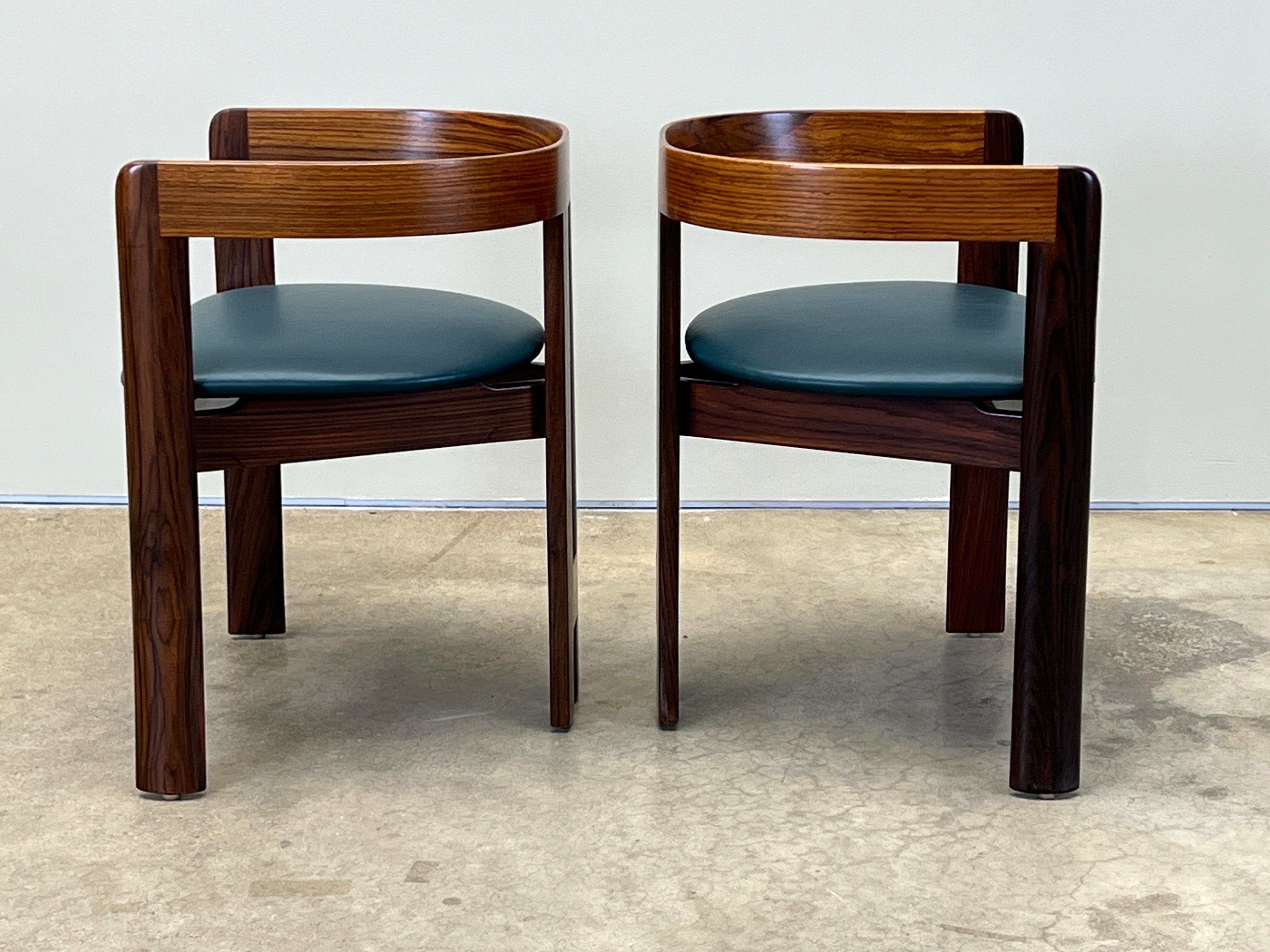 Six Rosewood “Pigreco” Dining Chairs by Tobia Scarpa for Gavina For Sale 14
