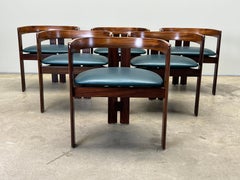 Six Rosewood “Pigreco” Dining Chairs by Tobia Scarpa for Gavina