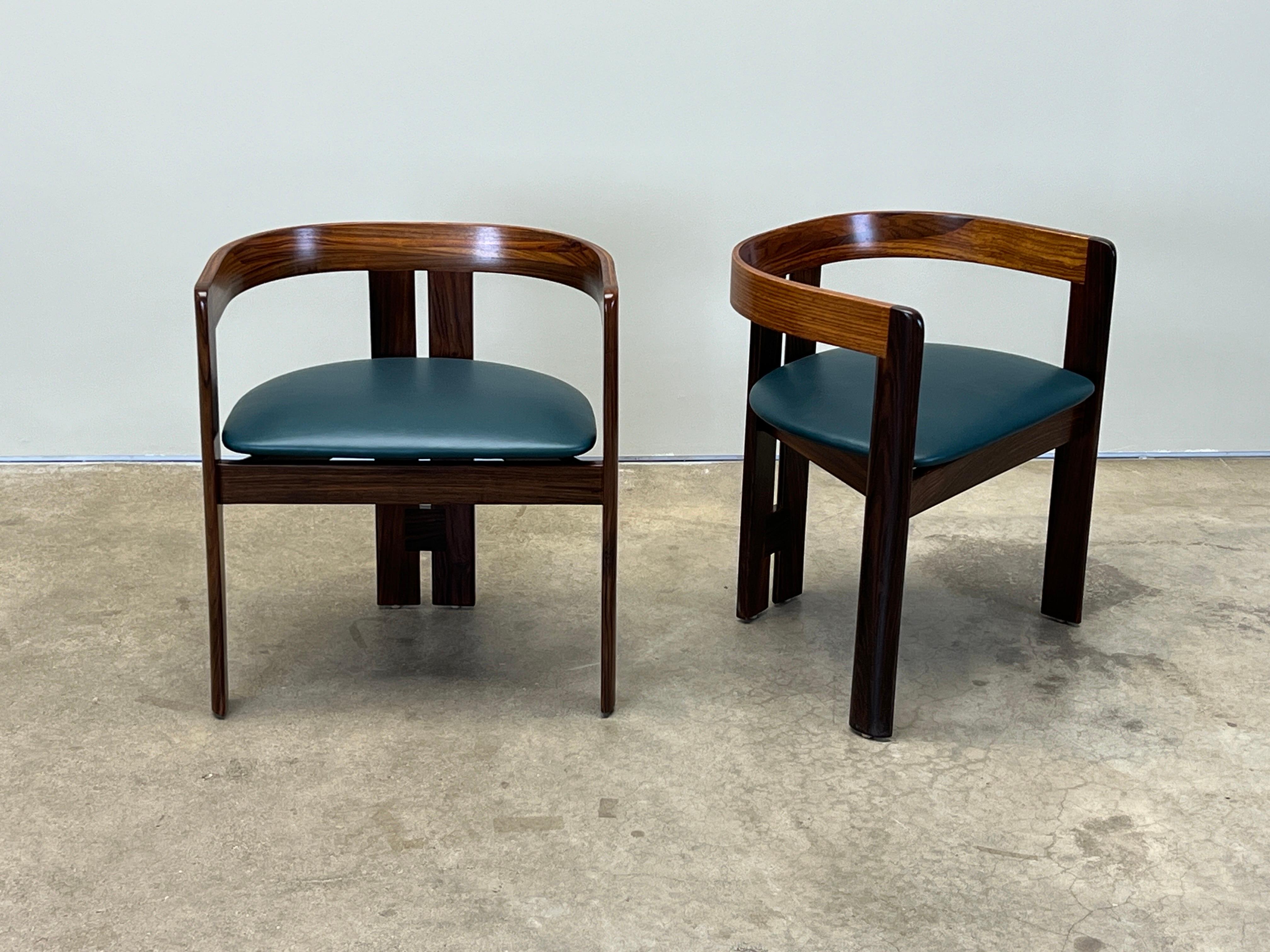 Six Rosewood “Pigreco” Dining Chairs by Tobia Scarpa for Gavina For Sale 5