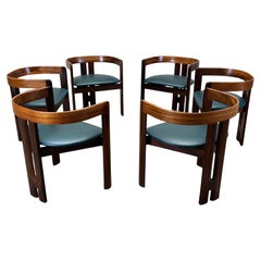 Six Rosewood “Pigreco” Dining Chairs by Tobia Scarpa for Gavina