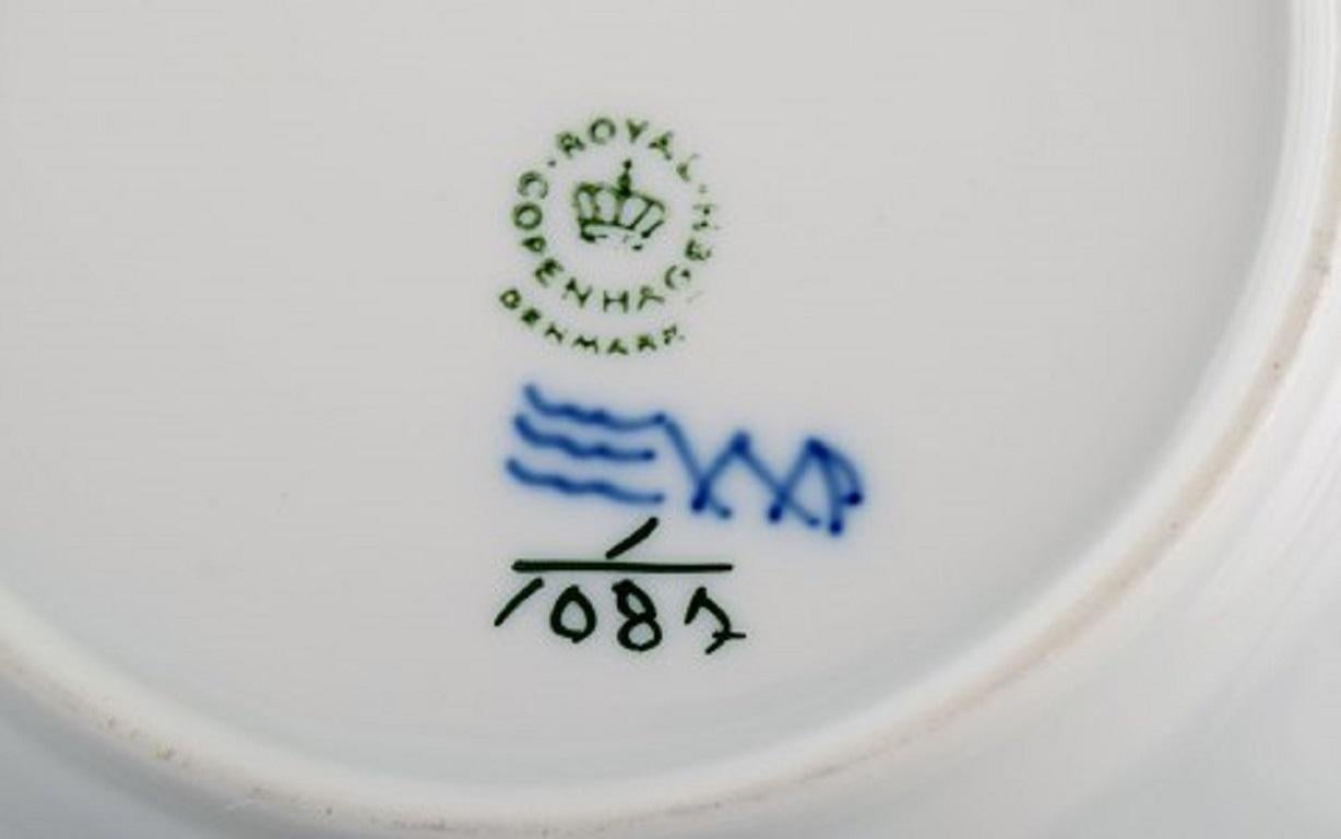 Six Royal Copenhagen Blue Fluted Full Lace Plates in Porcelain 1