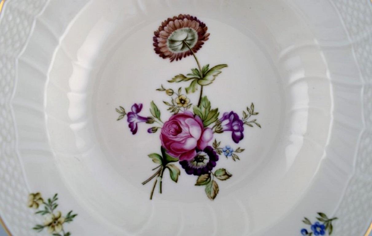 Danish Six Royal Copenhagen Frijsenborg Deep Plates in Hand-Painted Porcelain For Sale