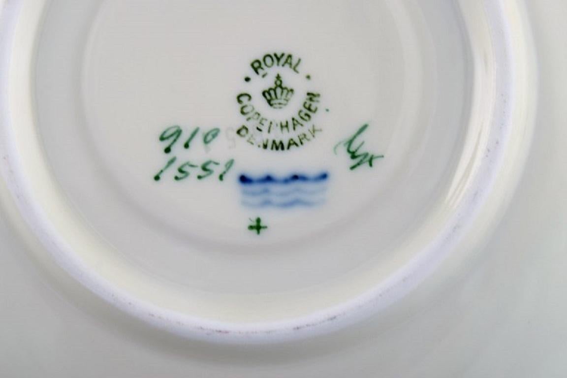 Six Royal Copenhagen Frijsenborg Teacups with Saucers in Hand-Painted Porcelain For Sale 1