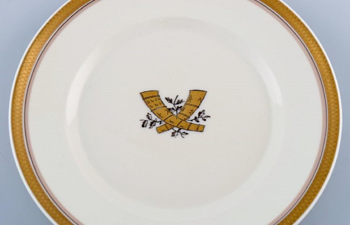 Danish Six Royal Copenhagen Golden Horns Porcelain Plates, 1960s