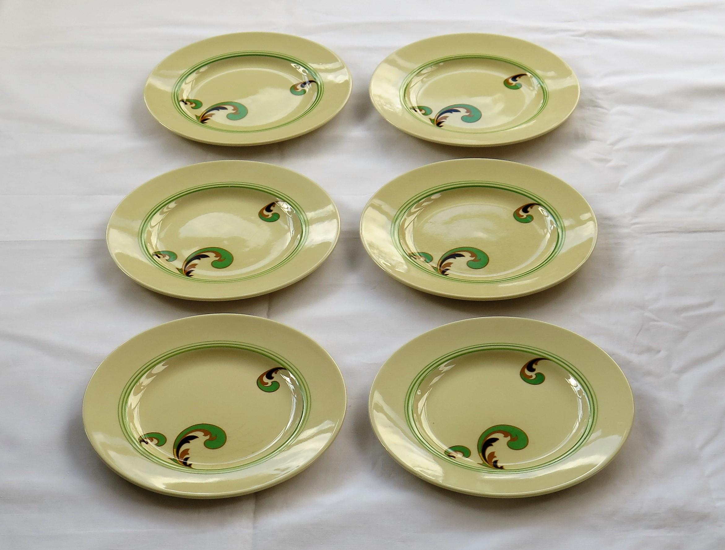 These are a good set of six side or salad plates decorated in the 