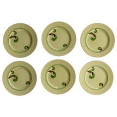 SEIS Platos Auxiliares de Cerámica Royal Doulton con Diseño Art Decó Lynn, circa 1930