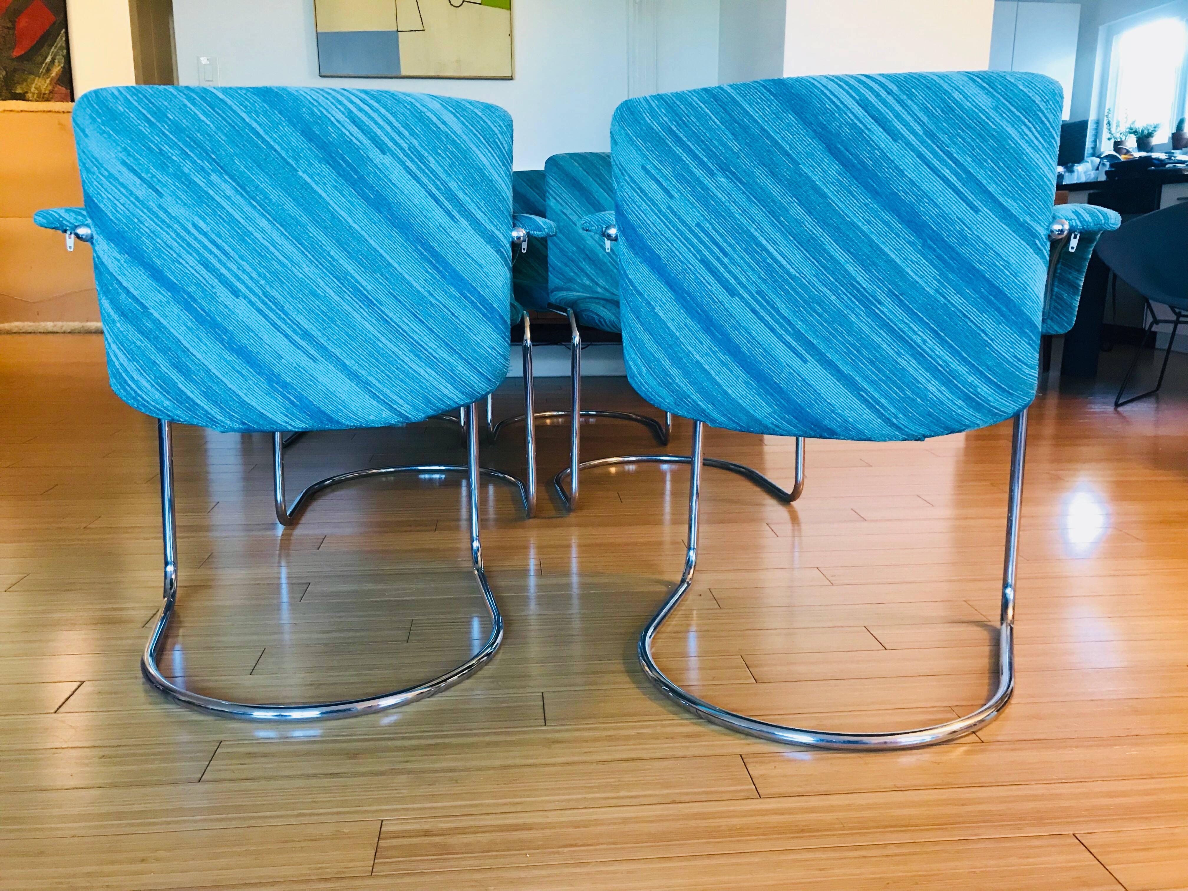Modern Six Saporiti Italia “Lens” Chairs with Missoni Fabric