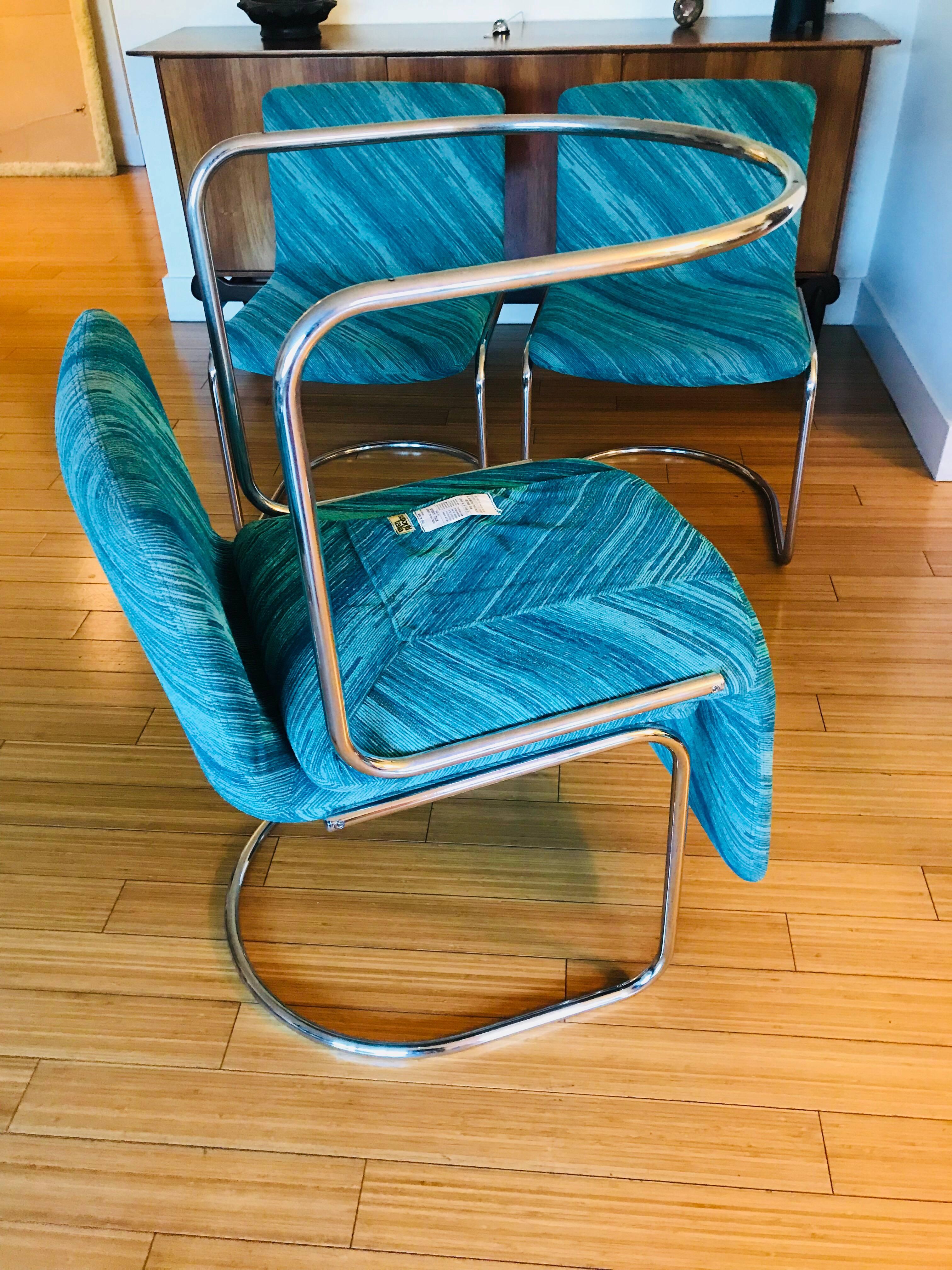 20th Century Six Saporiti Italia “Lens” Chairs with Missoni Fabric