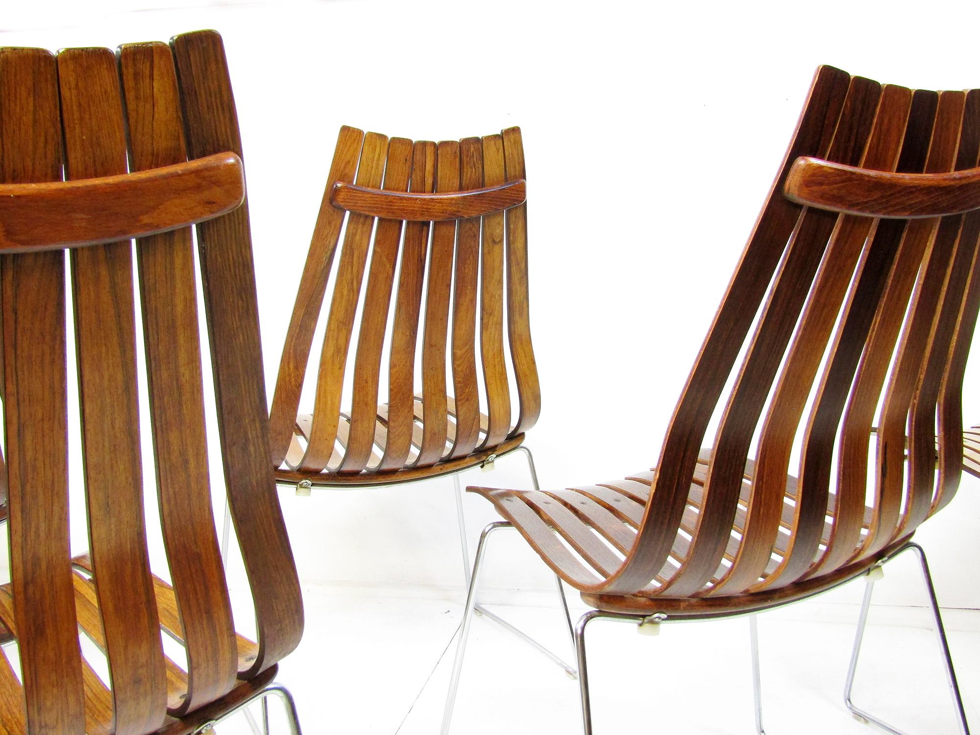 Set of Six Norwegian Scandia Dining Chairs in Rio Rosewood by Hans Brattrud 6