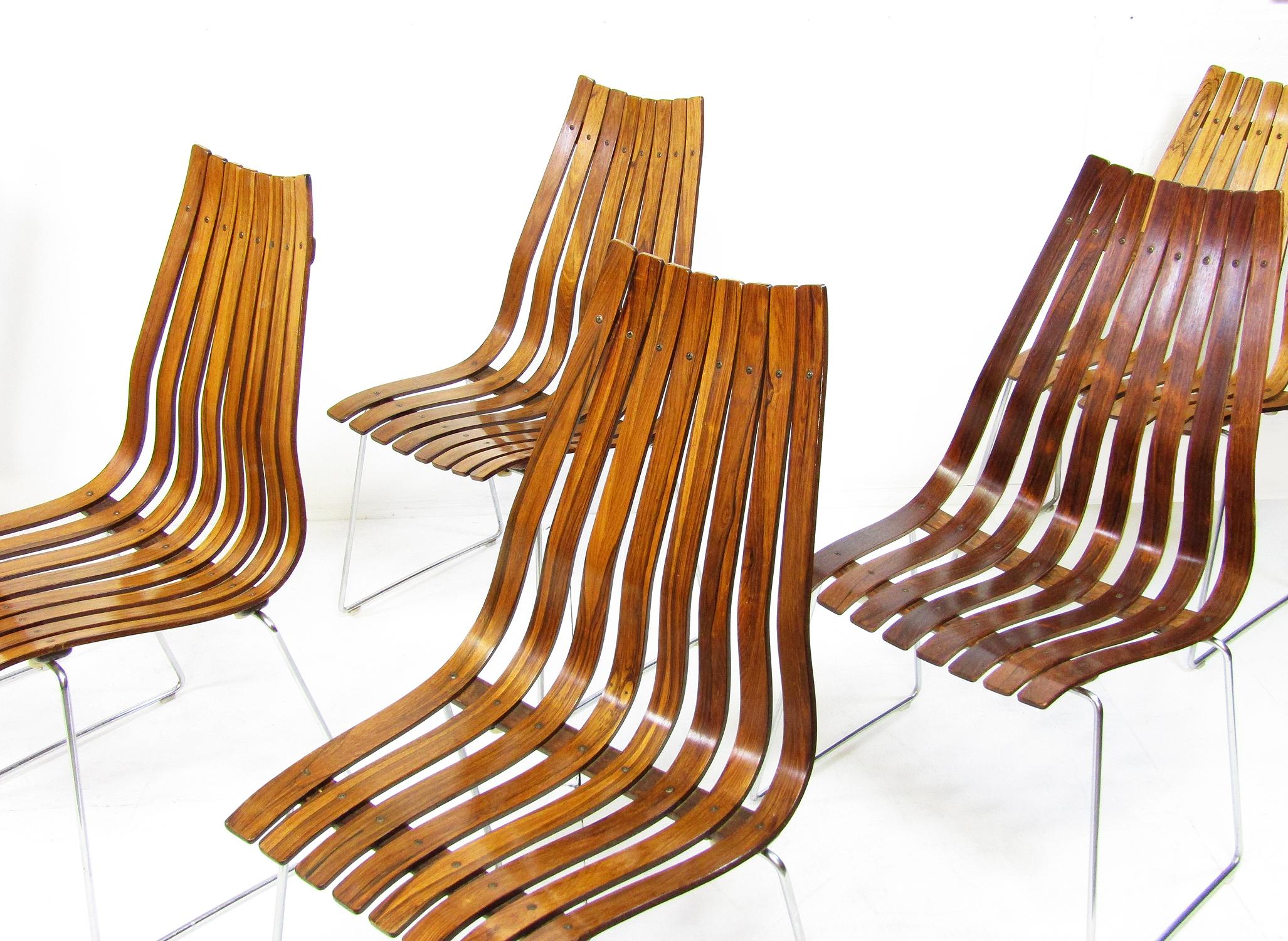 Set of Six Norwegian Scandia Dining Chairs in Rio Rosewood by Hans Brattrud 7