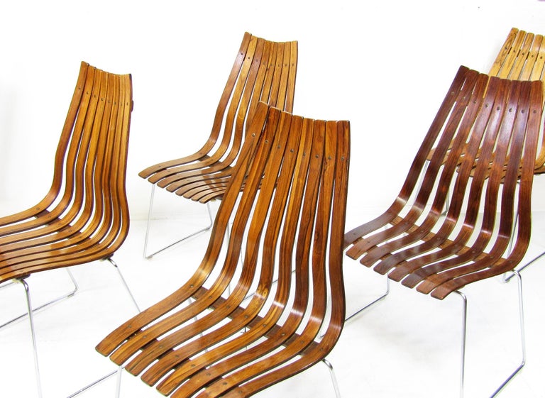 Six Scandia Dining Chairs in Rio Rosewood by Hans Brattrud For Sale 6