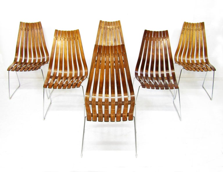 Six Scandia Dining Chairs in Rio Rosewood by Hans Brattrud For Sale 1
