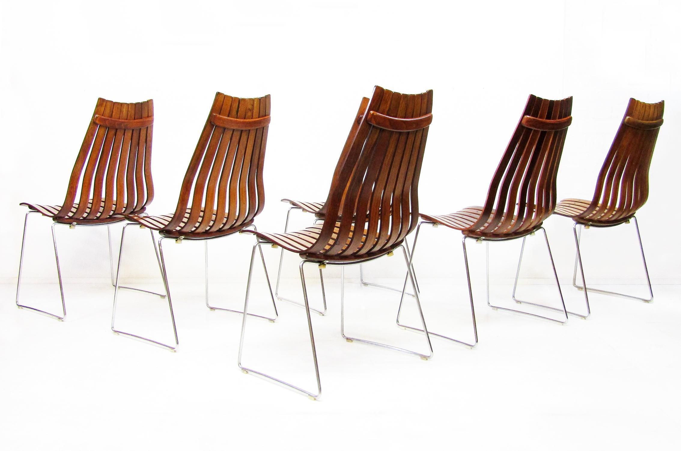 Set of Six Norwegian Scandia Dining Chairs in Rio Rosewood by Hans Brattrud 3