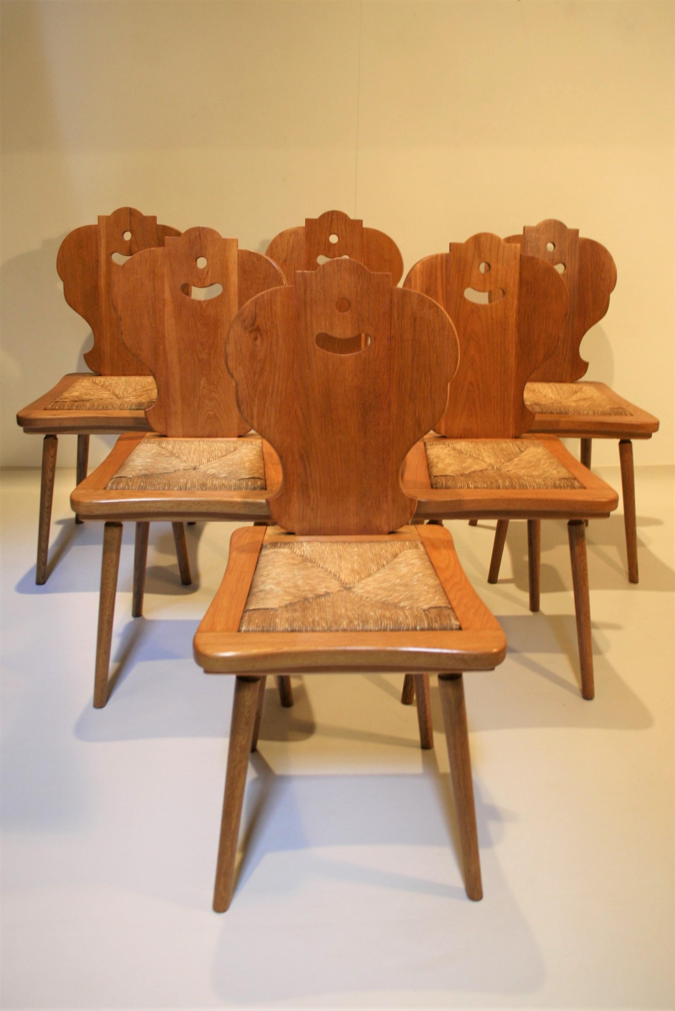 Scandinavian Modern Six Scandinavian Midcentury Dining Chairs