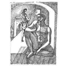 « Six Scenes with Male Nudes » (Six Scènes avec Nus Masculins), Dessins du Maroc de Jacques Azma, 1946