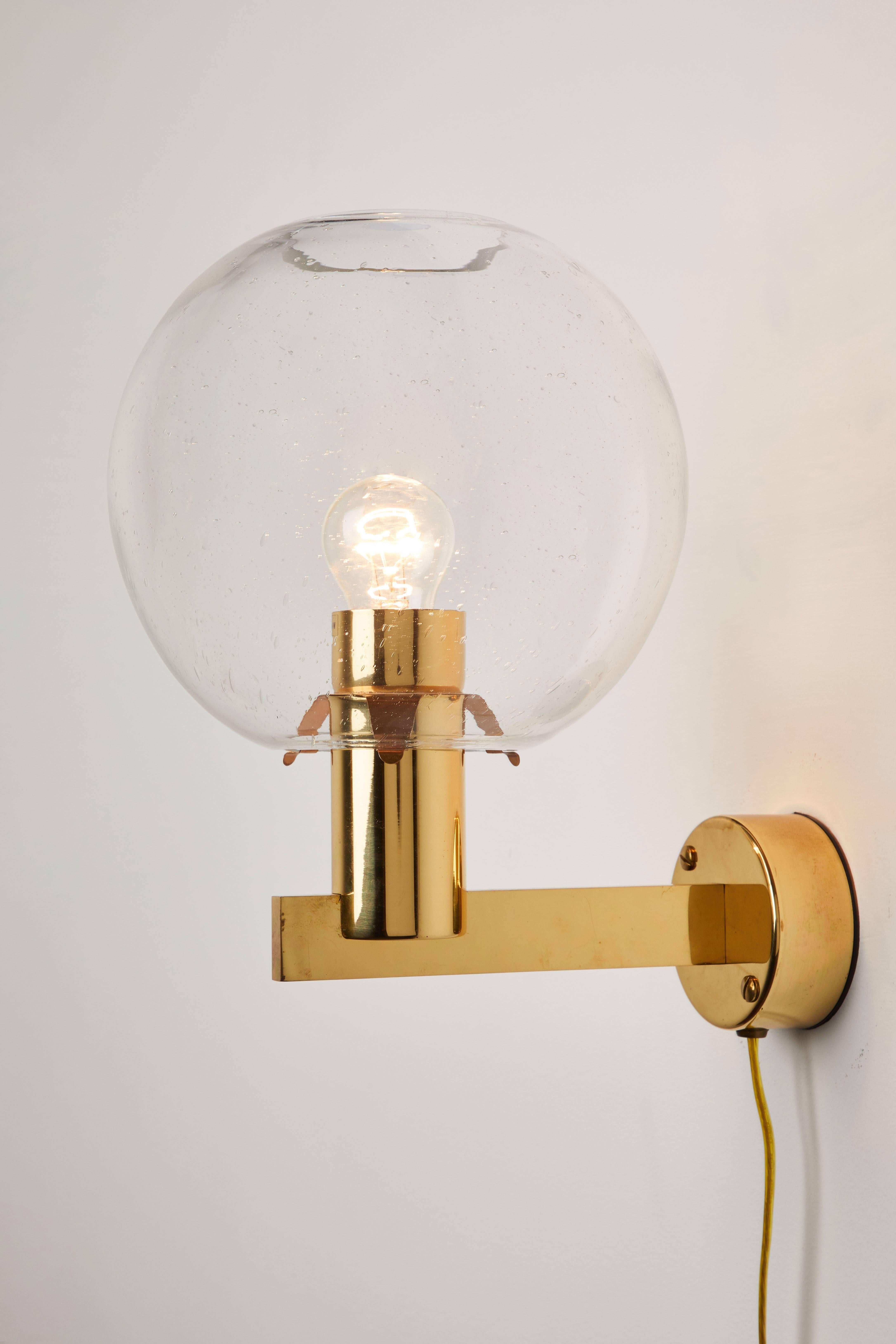 Six Sconces by Hans Agne Jakobsson designed and manufactured in Sweden, circa 1970s. Wired for US junction boxes. Each light takes one E27 75w maximum Edison bulb
Sold and priced individually.