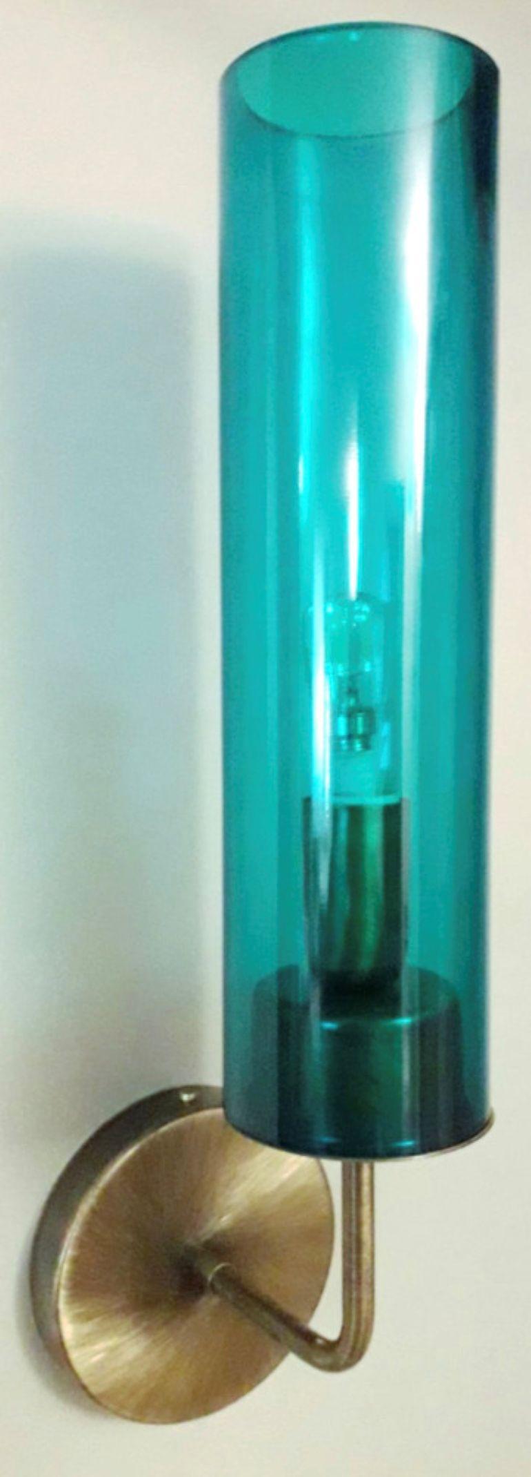 Sei lampade con tubi in vetro di Murano blu nello stile di Agnes Jakobsson. Italia, anni '70 In condizioni ottime in vendita a Los Angeles, CA