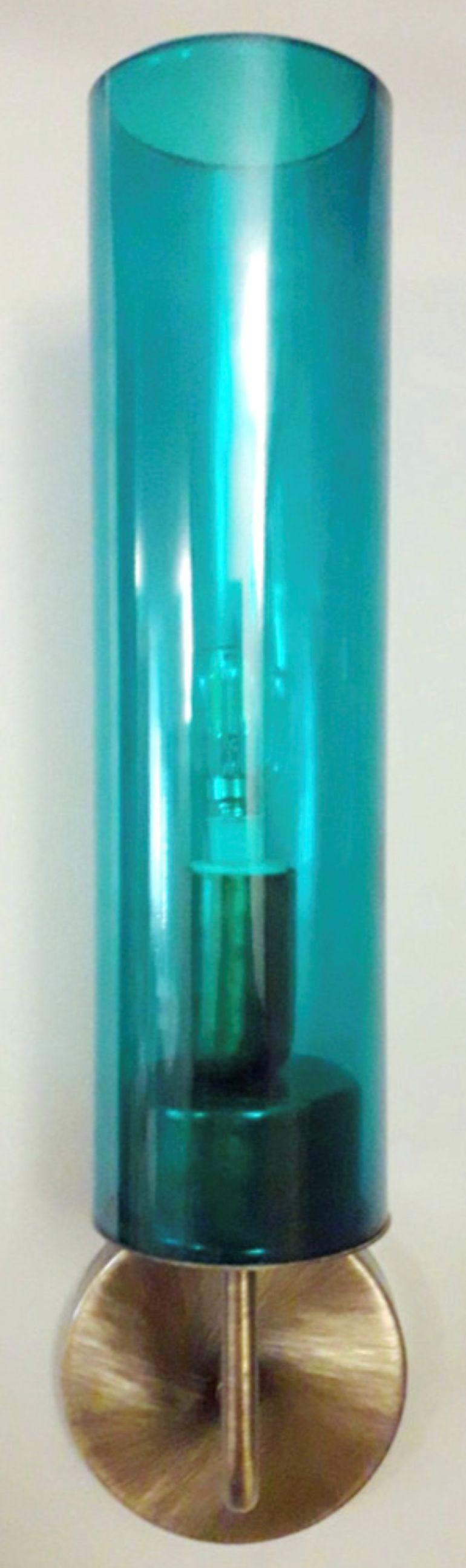 Vetro di Murano Sei lampade con tubi in vetro di Murano blu nello stile di Agnes Jakobsson. Italia, anni '70 in vendita