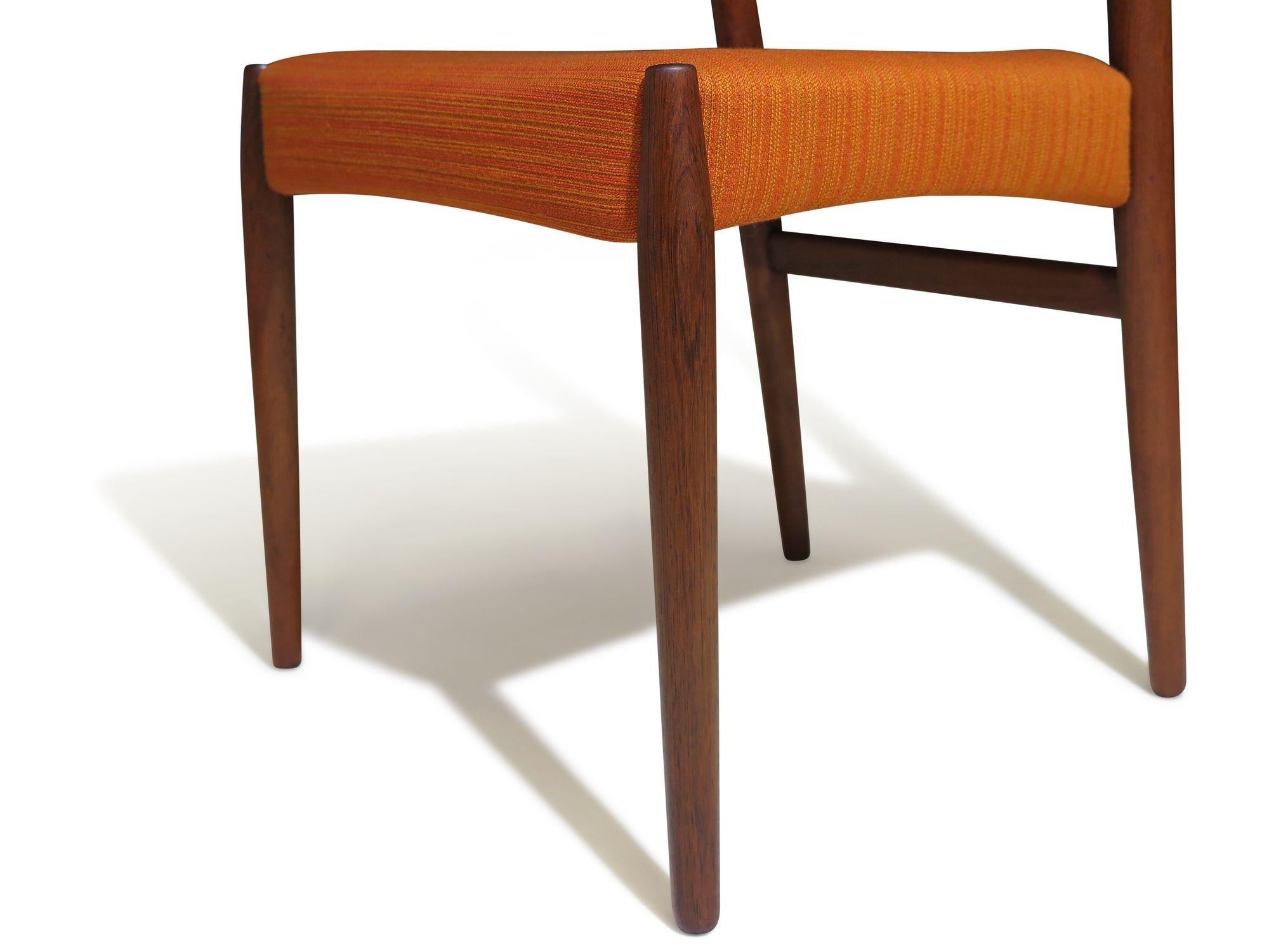 Six chaises de salle à manger sculpturales en palissandre Arne Vodder, Danemark, 1955 en vente 3