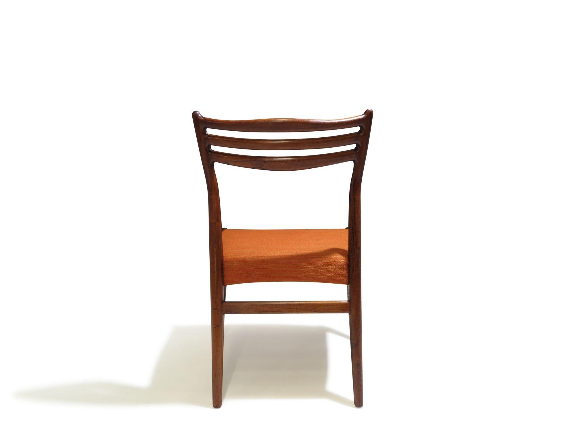 Six chaises de salle à manger sculpturales en palissandre Arne Vodder, Danemark, 1955 Excellent état - En vente à Oakland, CA